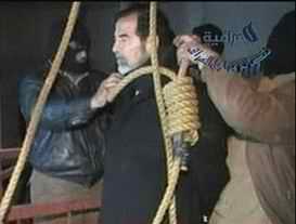 Saddam in preparation for hanging