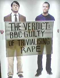Banner: The Verdict: BBC guilty of trvializing rape